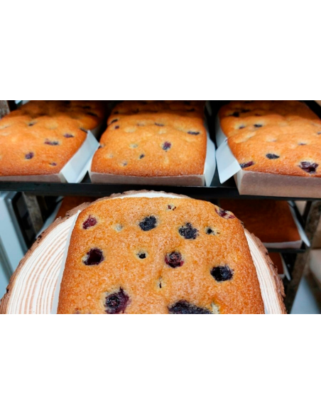 Sobao pasiego con arándanos.